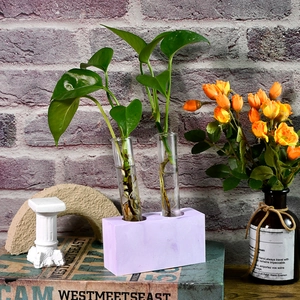 Détail du moule époxy DIY pour vase hydroponique à 5 trous et base de fleurs en éprouvette