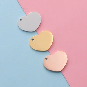 Heart Charms 304 Stainless Steel Mirror Polished DIY Jewelry Making Pendants For Necklace Bracelet Crafts Gold Plated