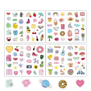 Aesthetic Waterproof Vinyl Stickers Fresh Cartoon Tropical Retro Decals For Laptop Luggage Guitar Water Bottle DIY Scrapbooking