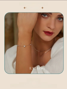 Macro detail of elegant S925 sterling silver moissanite bracelet on female wrist
