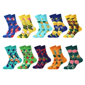 Chaussettes Mi Mollet En Coton À Imprimé Fruits Colorées Décontractées À La Mode Respirantes Antibactériennes
