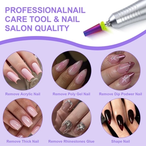 5-in-1 rainbow alloy nail drill bit for removing acrylic, poly gel and dip powder nails
