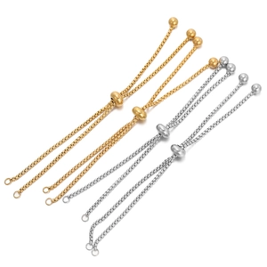 Adjustable slider chains in gold and silver steel for DIY jewelry making