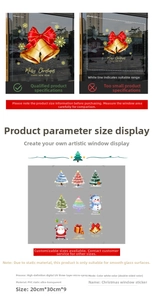 Detail showing 9 pieces of Christmas static PVC window stickers with UV printing