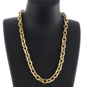 Collana E Bracciale A Catena Grossa In Acciaio Inossidabile Per Uomo Hip Hop Rock Punk Gioielli Placcati In Oro Metallo