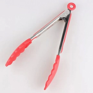 Pince De Cuisine En Silicone Poignée Acier Inoxydable Antidérapant Résistant Chaleur Anneau Verrouillage Ustensile Cuisine