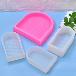 U-shaped arch geometric silicone mold for DIY soap and candle making in colorful sets