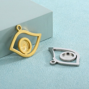 Golden and silver stainless steel Eye of Horus hollow pendants for DIY jewelry making