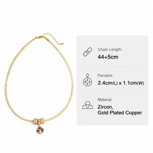 Gedetailleerde maattabel voor de gouden vliegtuig koffer hanger ketting met zirkoon maten