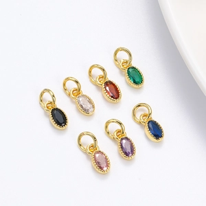 Pendentifs En Zircon Ovales En Cuivre Plaqué Or 18K Pour La Fabrication De Bijoux DIY Colliers Bracelets Boucles Oreilles