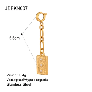 Waterproof gold stainless steel pearl pendant chain JDBKN007 for bikini accessories