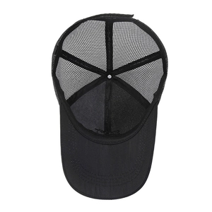 Stylish black breathable mesh trucker hat with sun protection for outdoor activities