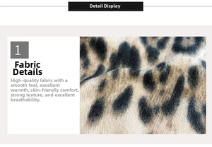 Macro detail of the soft faux cashmere leopard print fabric showing fine fiber texture