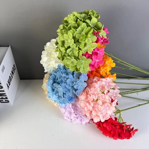 Vibrant artificial hydrangea bouquet in multiple colors for wedding and home decor
