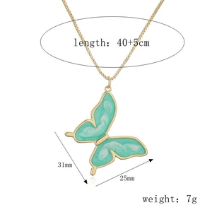 Detail view of butterfly necklace with size 31x25mm and 40+5cm chain length