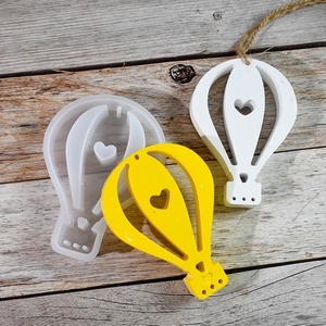 Stampo in silicone a mongolfiera con cuore traforato per decorazioni floreali fai-da-te