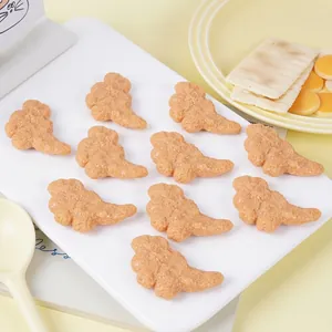 Simulation Dinosaure Nuggets De Poulet Porte-Clés Nourriture Réaliste Pendentif De Sac Créatif PVC Cadeau Nouveauté