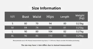 Detailed size guide table for sexy PU leather bodycon dress with split hem and slim waist