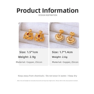 Detailed comparison of 24k gold plated fox and cloud earrings with zircons