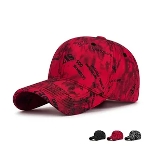 Casquette De Baseball En Coton Streetwear Avec Imprimé Lettres Graffiti Chapeau Soleil Hip Hop Réglable