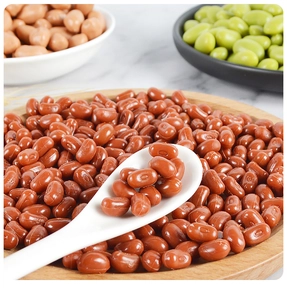 Detailed macro view of realistic faux red beans and legumes with lifelike textures