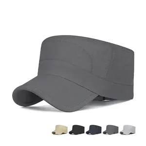 Herren Cadet Cap Wasserdicht Atmungsaktiv Schnelltrocknend Polyester Flat Top Hut Outdoor Sport Lässig Verstellbar Sonnenschutz
