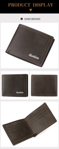 Detailed views of dark brown leather wallet showing stitching and interior card slots