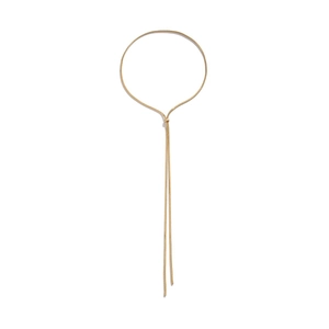 Elegant gold titanium steel snake chain long tassel necklace for stage fashion and parties