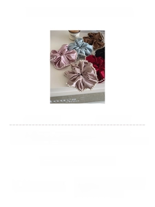 Detail view of 18cm oversized scrunchies with elegant pearl edges in multiple colors