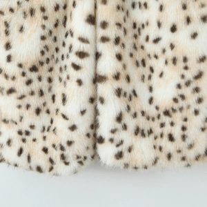 Chic vintage leopard print faux fur long coat with dense plush texture and soft patterns