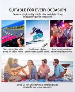 Detail showing oversized sunglasses for driving, skiing, and beach travel activities