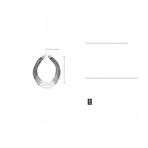 Three-layer faux pearl gradient necklace specifications showing weight and dimensions