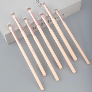 Professional Eye Makeup Brush Set Synthetic Fiber Soft Bristles Wood Handle Aluminum Tube Blending Eyeshadow Detail Tool