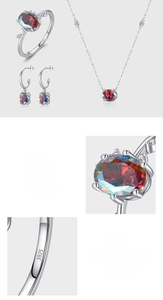 Detailed close-up of S925 sterling silver jewelry set featuring pave setting craftsmanship