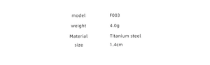 Technical specifications for titanium steel heart earrings including size and weight details