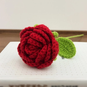 Handmade Crocheted Yarn Rose Sunflower Bouquet Everlasting Artificial Flowers Home Decoration Photography Gift