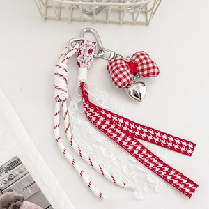 Strikje Hart Ster Sleutelhangers Tasbedeltjes Legering Stof Kant Gingham Lint Koreaanse Stijl Schattige Accessoires Voor Dames