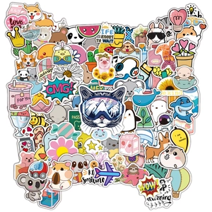 Variety of cute VSCO waterproof PVC cartoon stickers for laptops and luggage bags