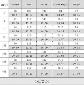 Tableau des tailles détaillé pour chemise en lin homme avec mesures en cm et pouces