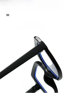 Detailed macro view of lightweight black square frame with elastic and comfortable hinges