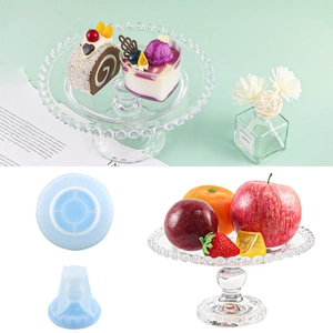Round Tray Silicone Mold Heart Edged DIY Epoxy Resin Crystal Glue Fruit Plate Storage Rack Making Tool