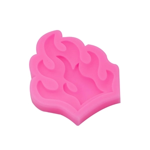 Pink flame silicone mold for cake decorating chocolate fondant and DIY resin crafts