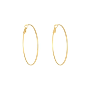 Polished gold titanium steel hoop earrings featuring a minimalist large circular design