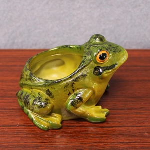 Creative green ceramic frog succulent planter for micro landscape garden home decor