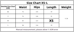 Size chart for women's printed culottes showing waist, hip, and length from XS to L
