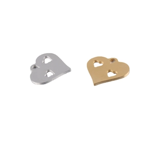 Hollow double heart charms in gold and silver finish for DIY jewelry making