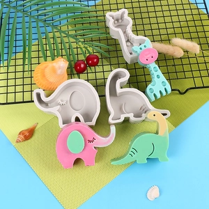 Moules en silicone 3D animaux mignons dinosaure et girafe pour gâteaux et pâte à sucre