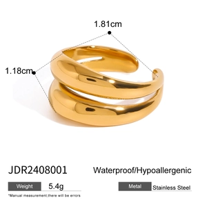 Detail of double-layer stainless steel ring with dimensions and waterproof features