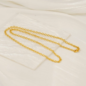 Minimalist O-Chain Necklace 18K Gold Plated Stainless Steel Luxury Jewelry For Layering Unisex Fashion