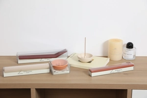 Set de soportes de incienso de cerámica minimalistas en elegantes cajas de presentación